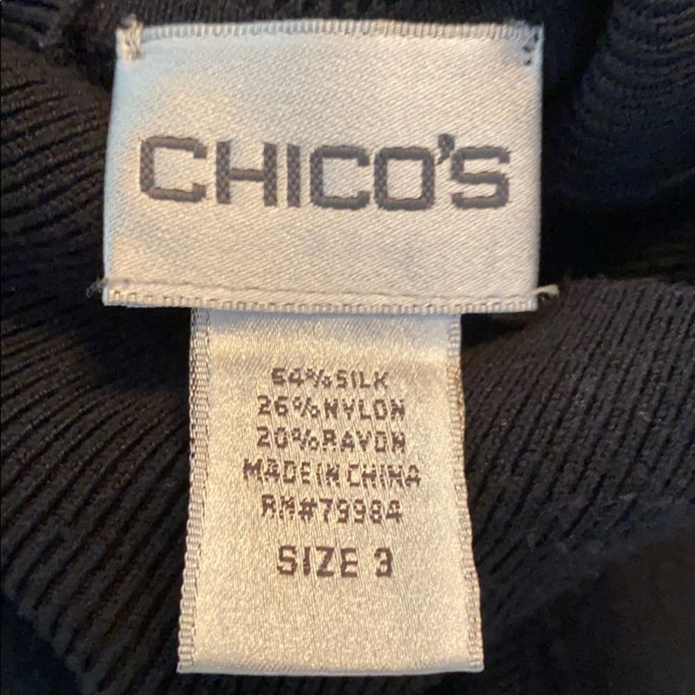 CHICOS BLACK SLEEVELESS MOCK SHIRT R - Picture 4 of 6
